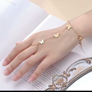 18k gold plated stainless steel hand chain